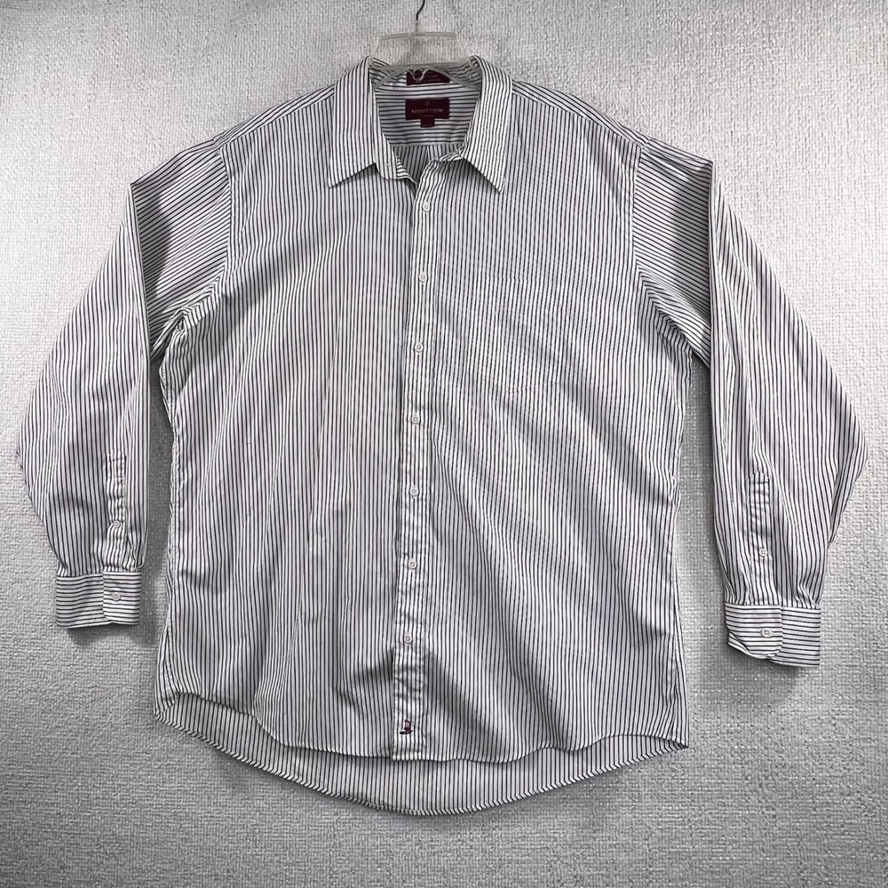 Nordstrom Mens Dress‎ Shirt Stripe Long Sleeve Button Front Pocket Size XL